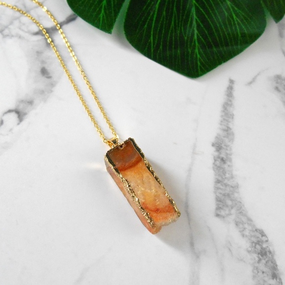 Natalya Orange Pendant Necklace - Picture 3 of 7